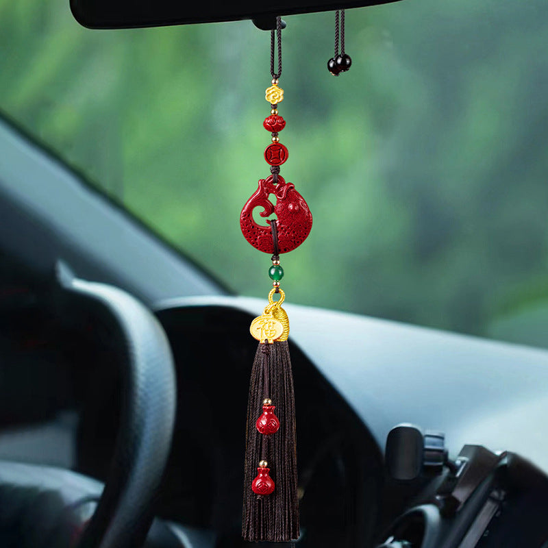 Cinnabar Lucky Carp Car Ornament